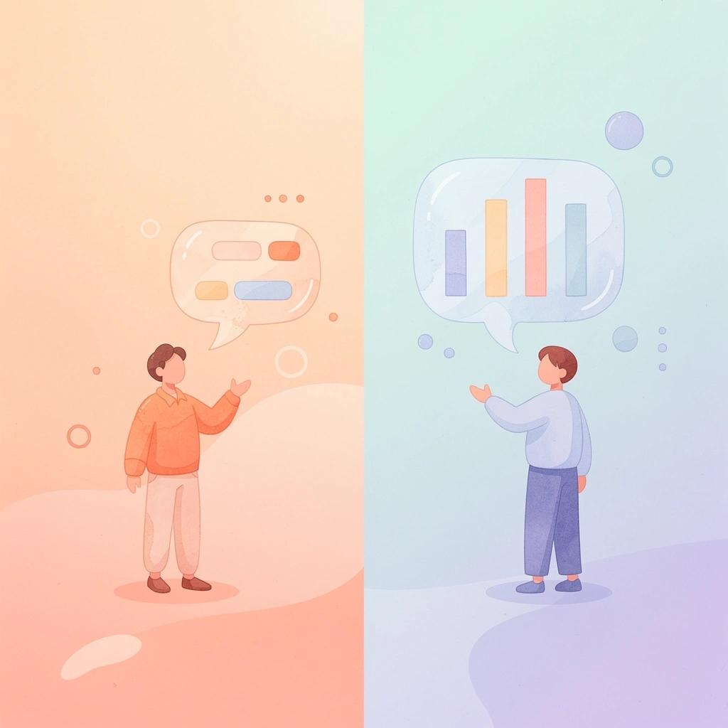 Scene contrasting product-only focus with full startup building mindset