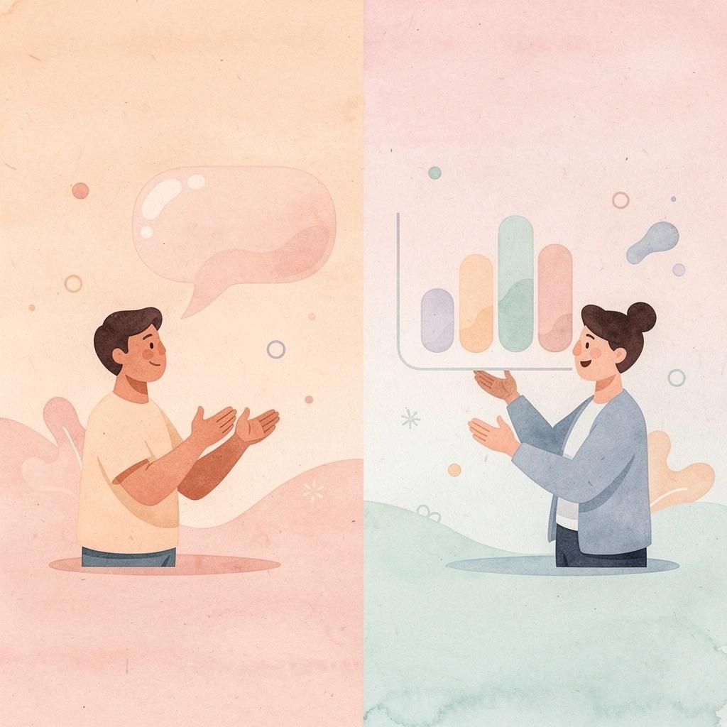 Split scene showing contrast between having an idea and actually launching
