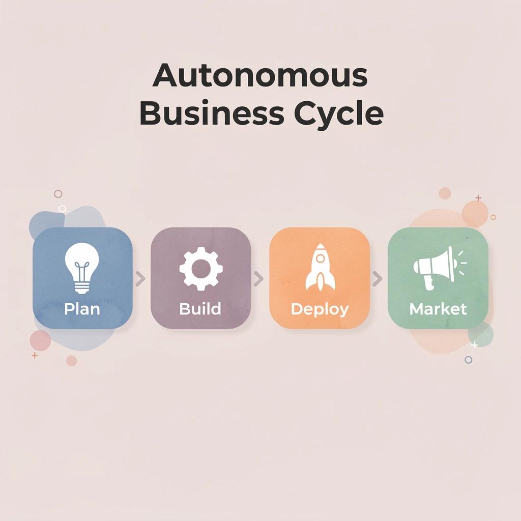 Process flow showing autonomous business cycle stages