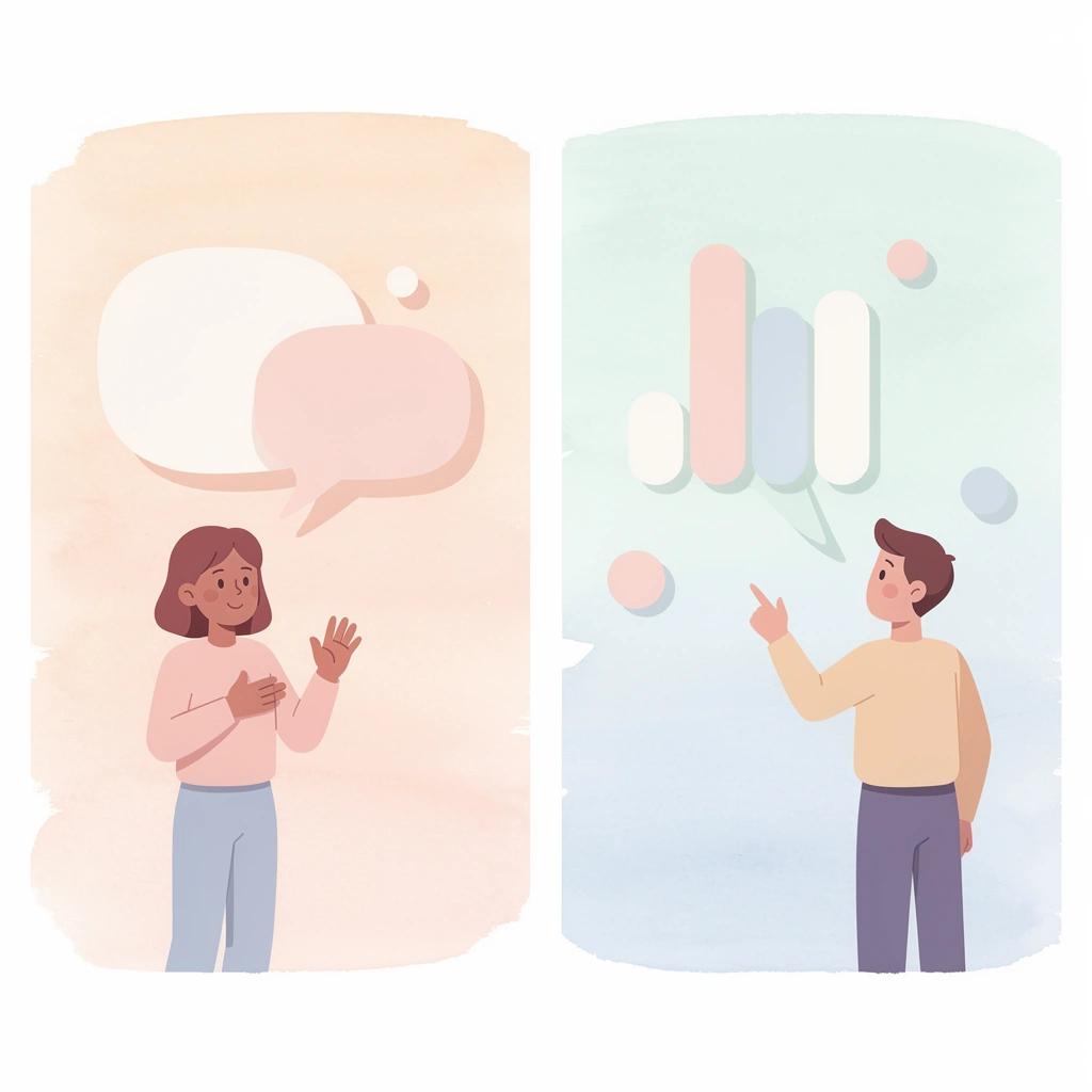 Split scene showing two different approaches to LLM development