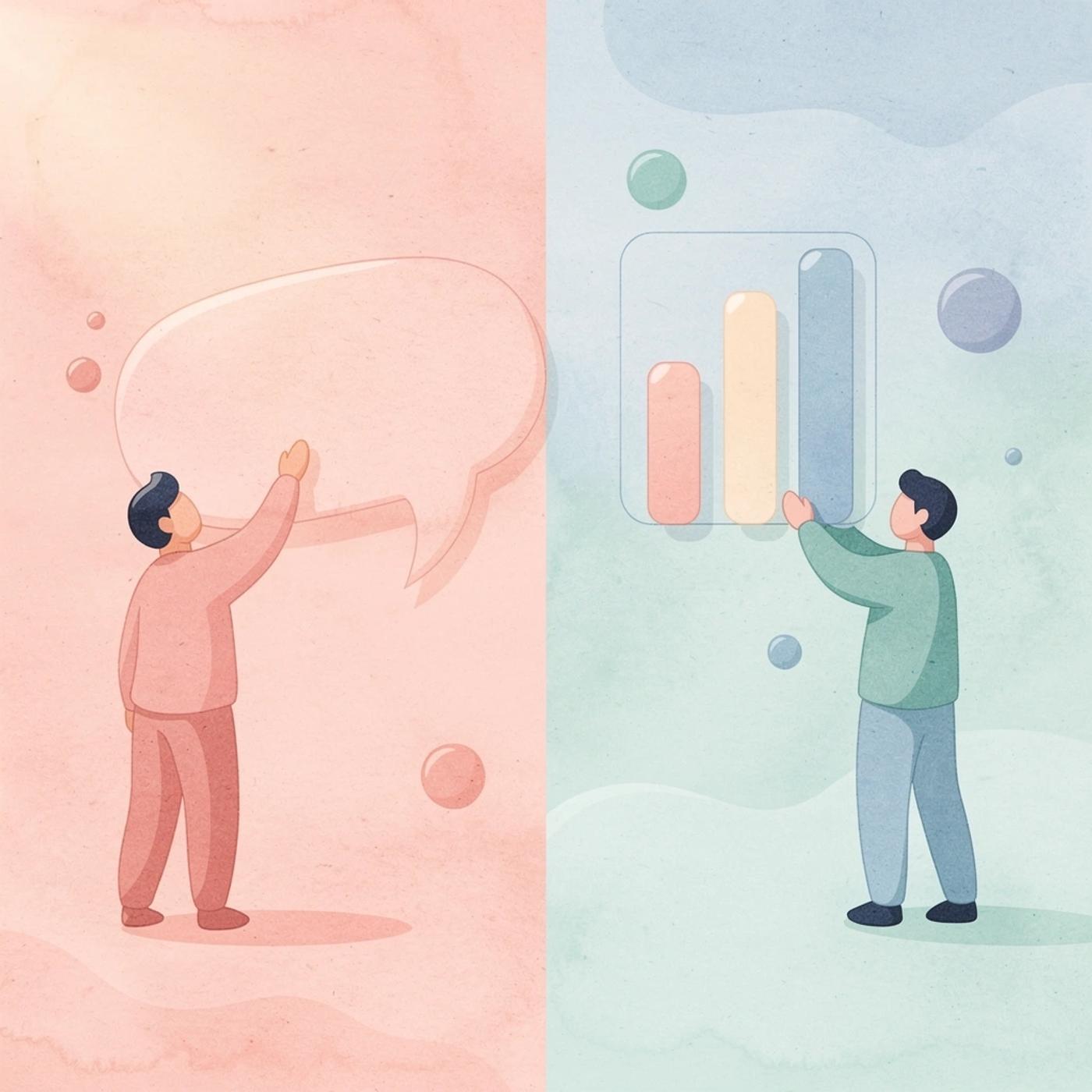Split scene showing two different startup approaches - reactive hiring vs strategic validation