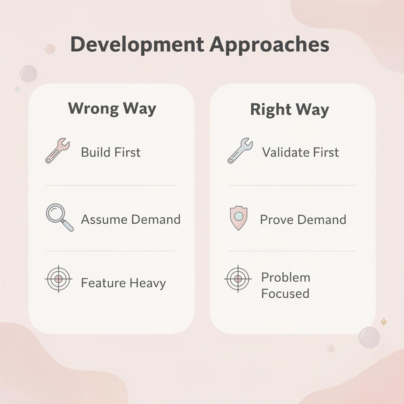 Comparison of wrong vs right app development approaches