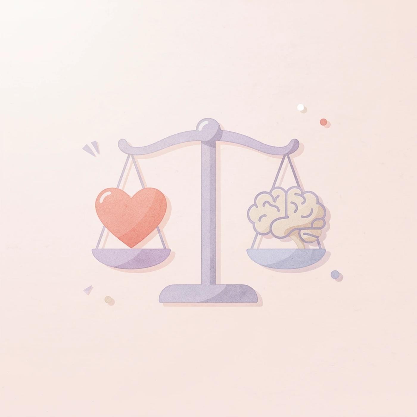 Balance scale comparing features versus business outcomes
