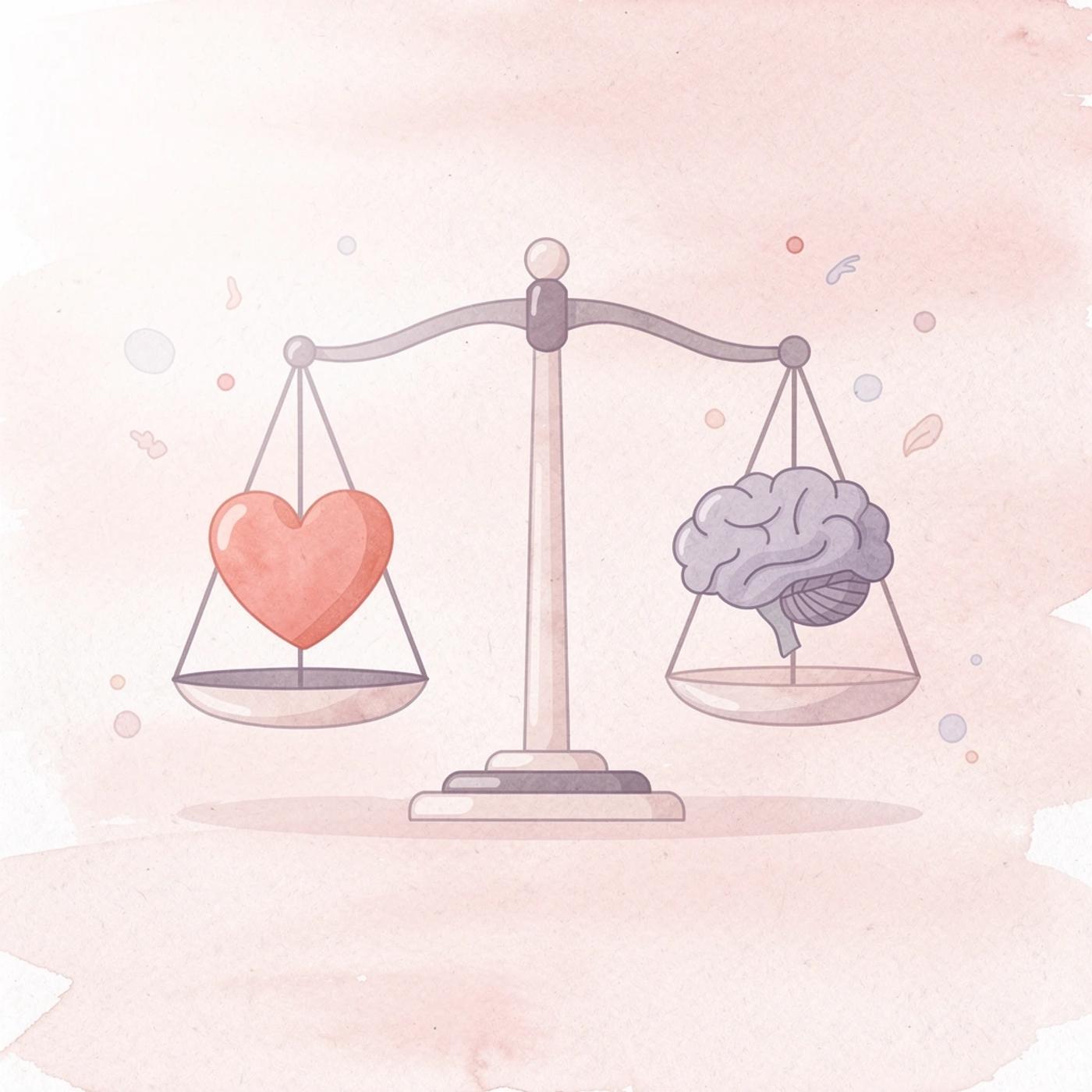 Balance scale comparing technical skills with business skills