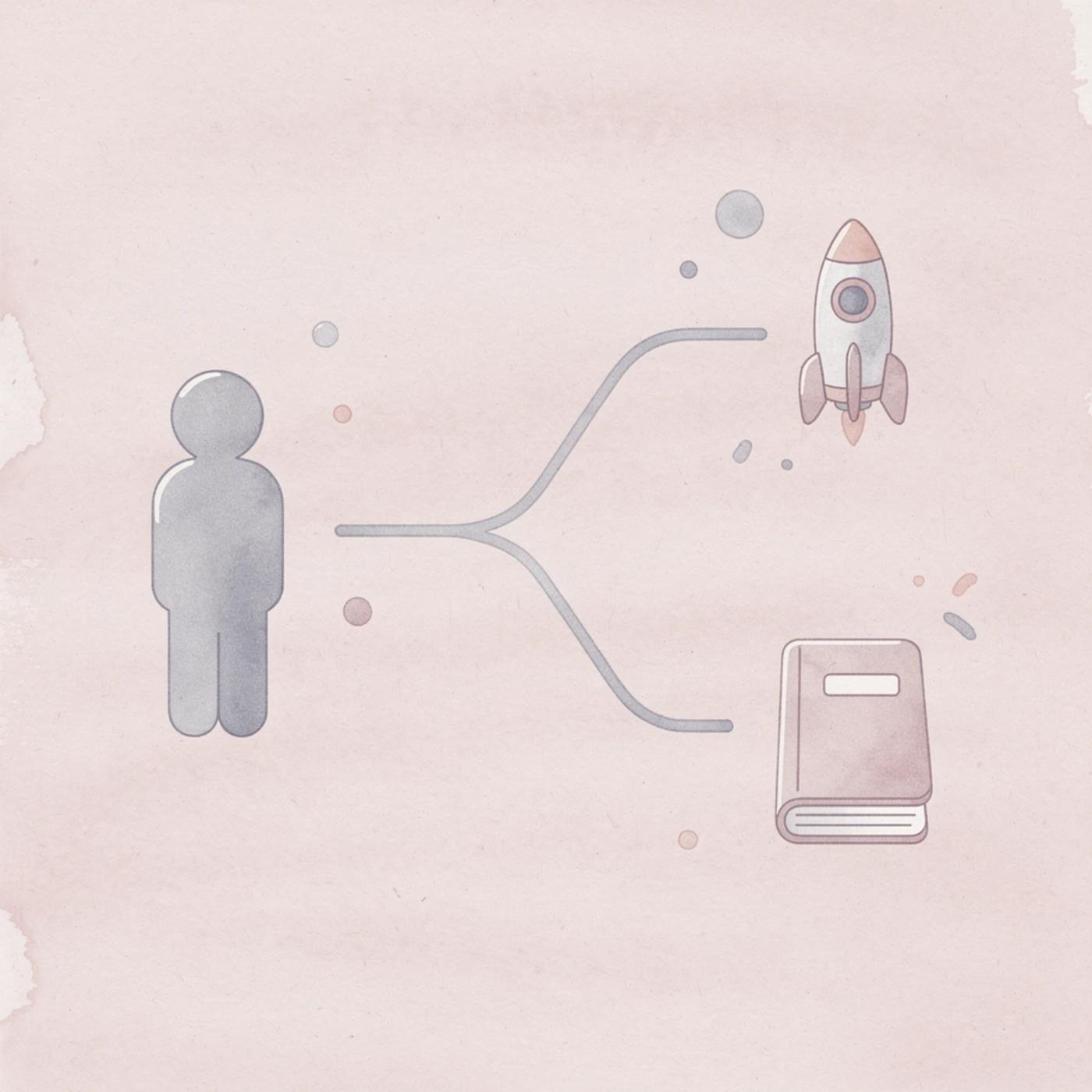 Icon showing a platform choice splitting into a growth path or a blocked ceiling