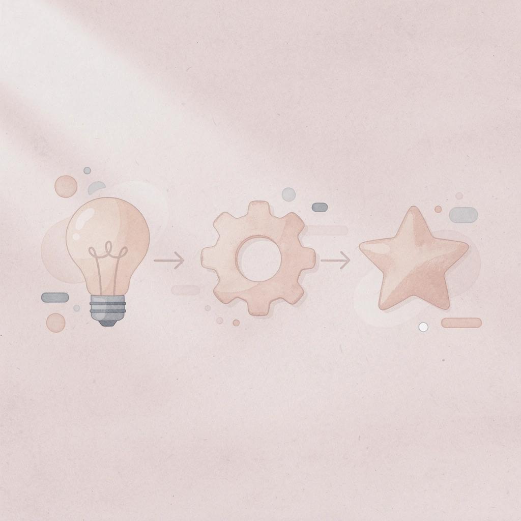 Three connected icons showing the platform selection process