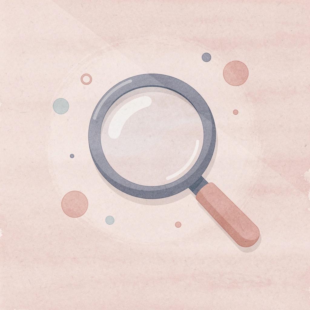 Magnifying glass icon representing the visible gap founders see
