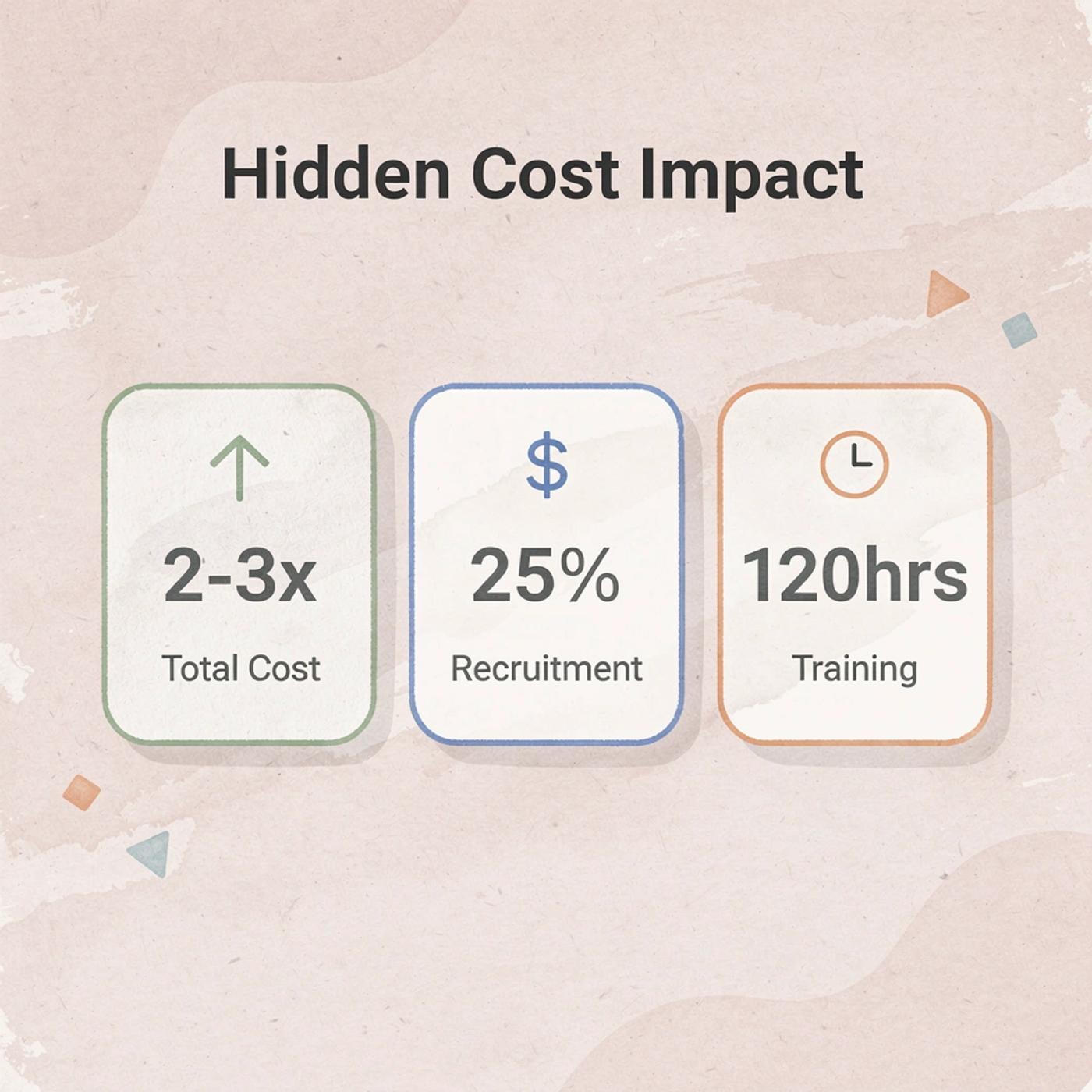 Statistics showing hidden cost impact metrics