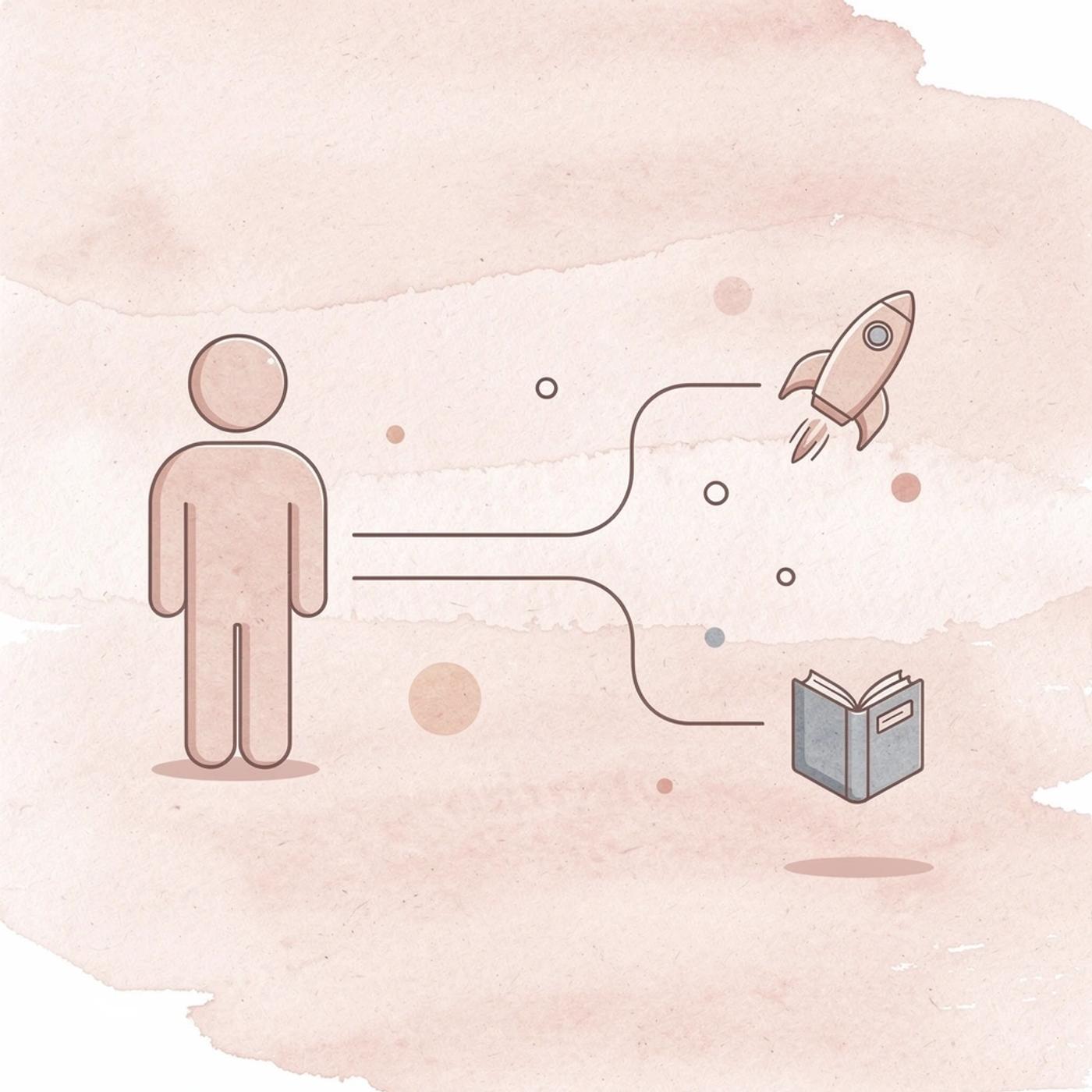 Lightbulb icon splitting into two paths representing different approaches to AI coding