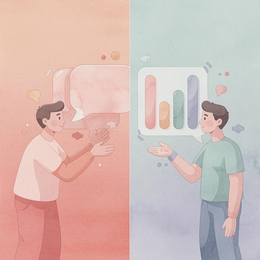 Split scene illustration contrasting easy technical development with challenging business fundamentals