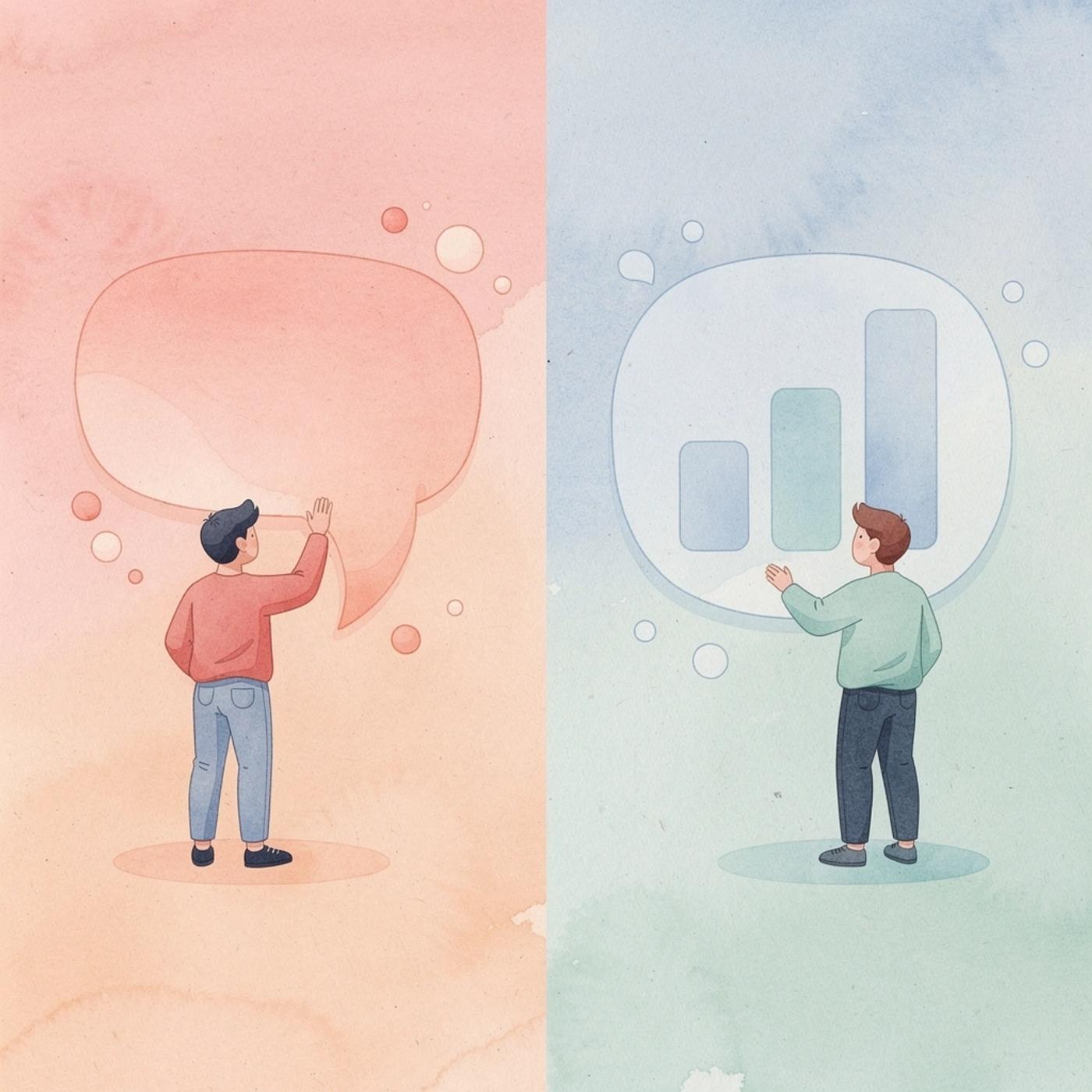 Split scene comparing traditional app development team assembly with AI-powered approach