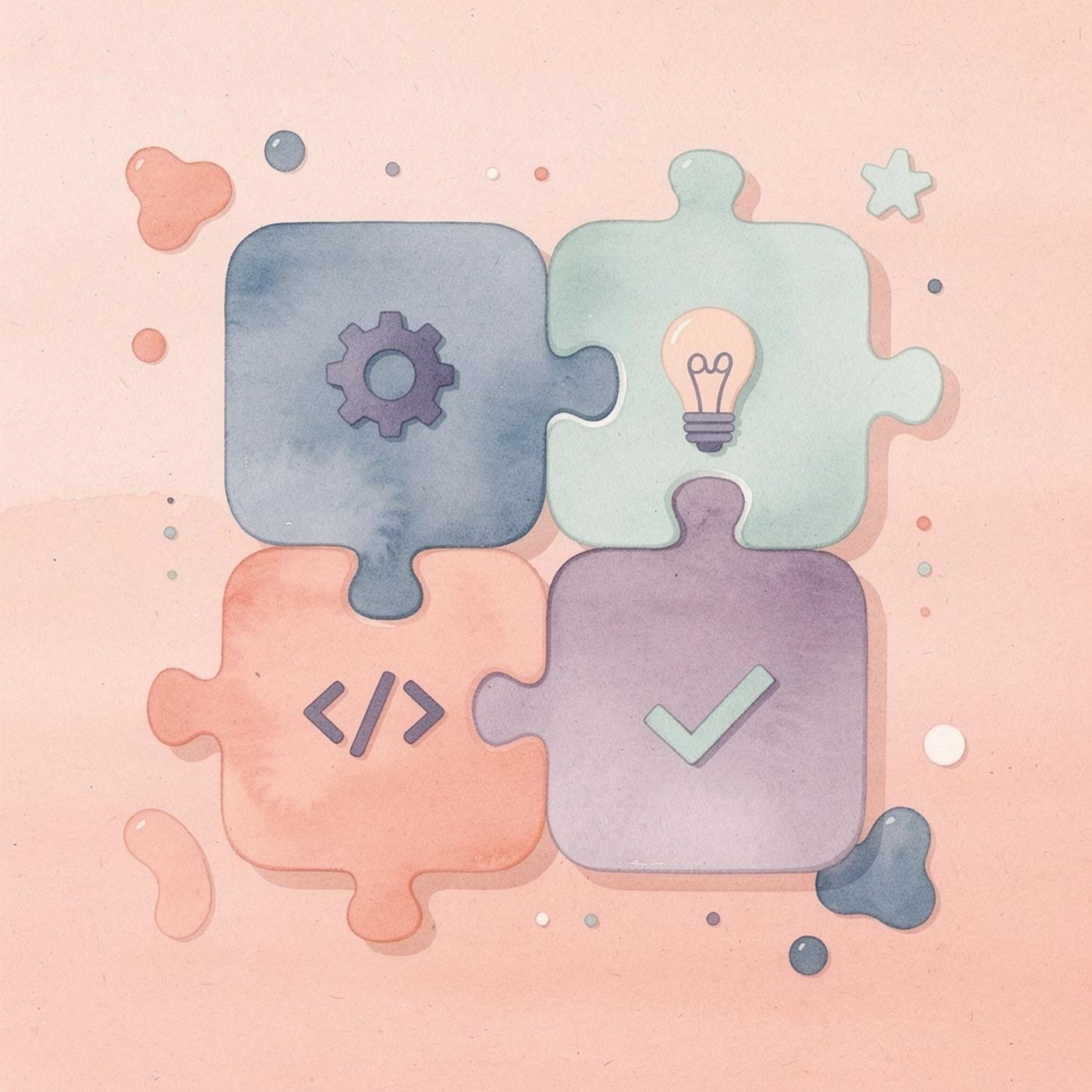 Puzzle pieces fitting together representing comprehensive startup solutions