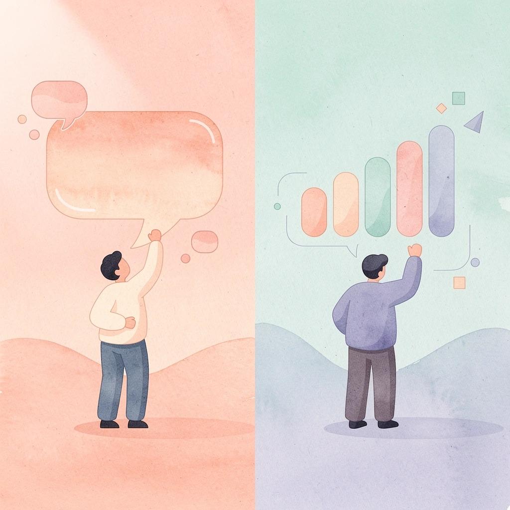 Split scene illustration contrasting slow traditional planning with fast iteration approach