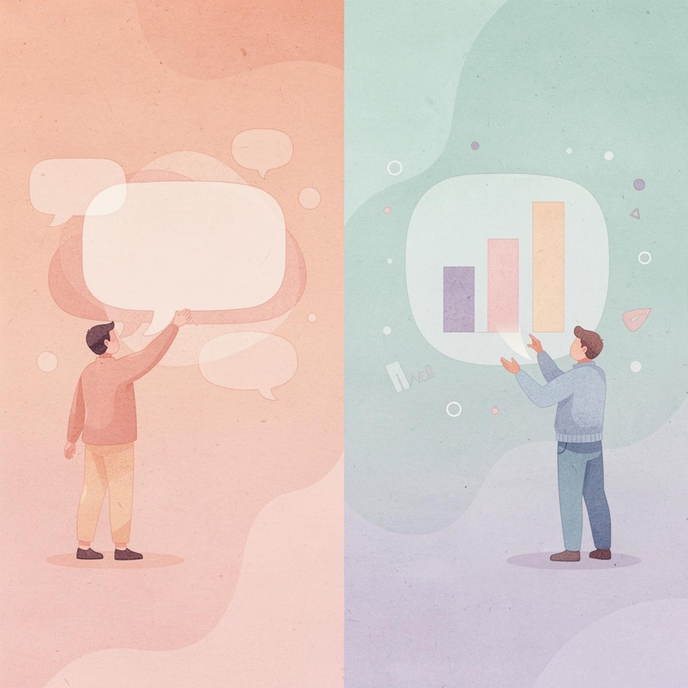 Split scene showing short-term app building versus long-term business success