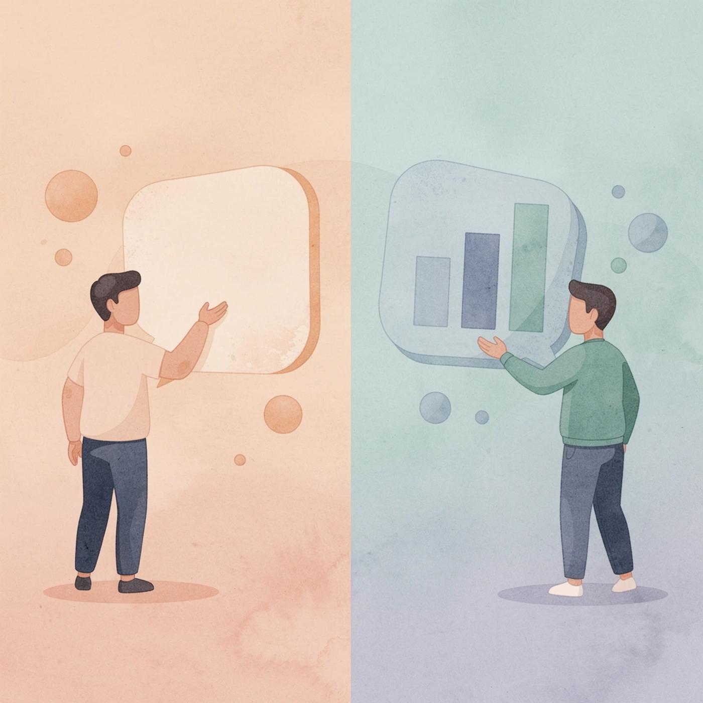 Split scene showing coding alone versus customer validation