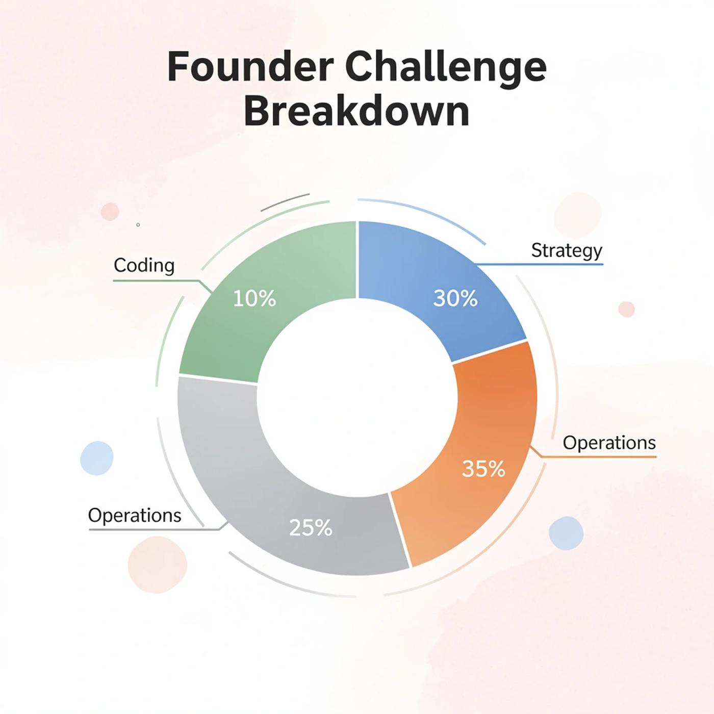 Donut chart showing breakdown of founder challenges