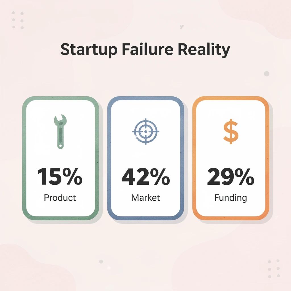 Statistics showing breakdown of startup failure reasons