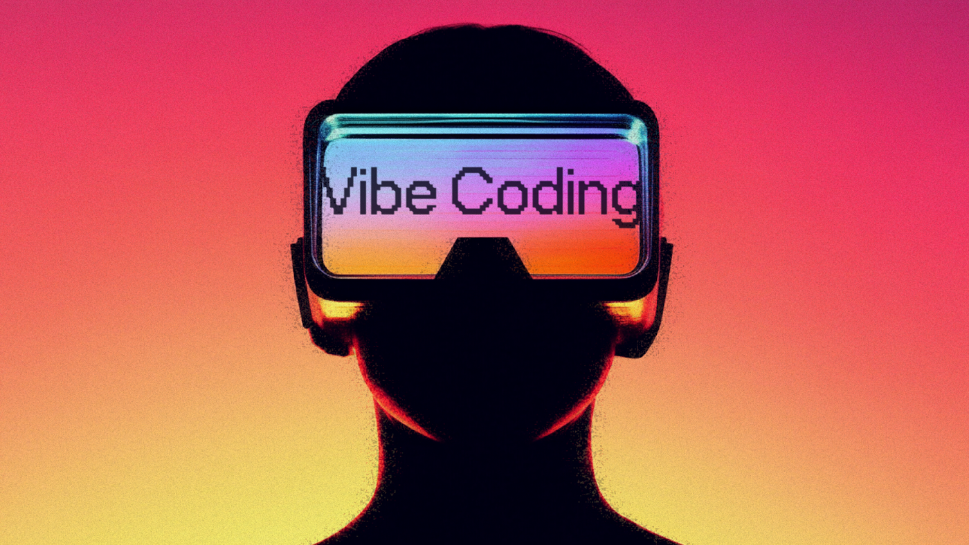 person with phone over head - Vibe Coding