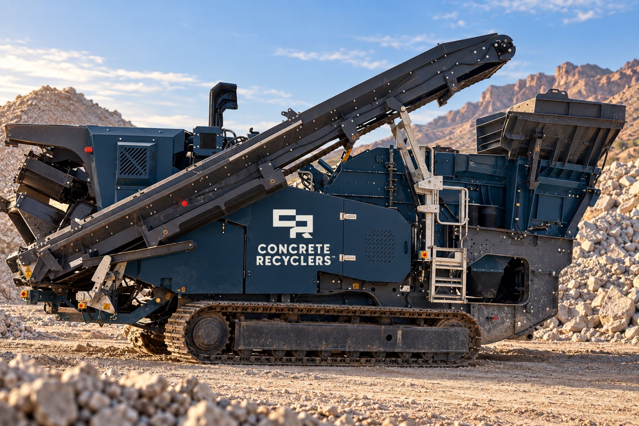Concrete Recyclers: tracked crusher