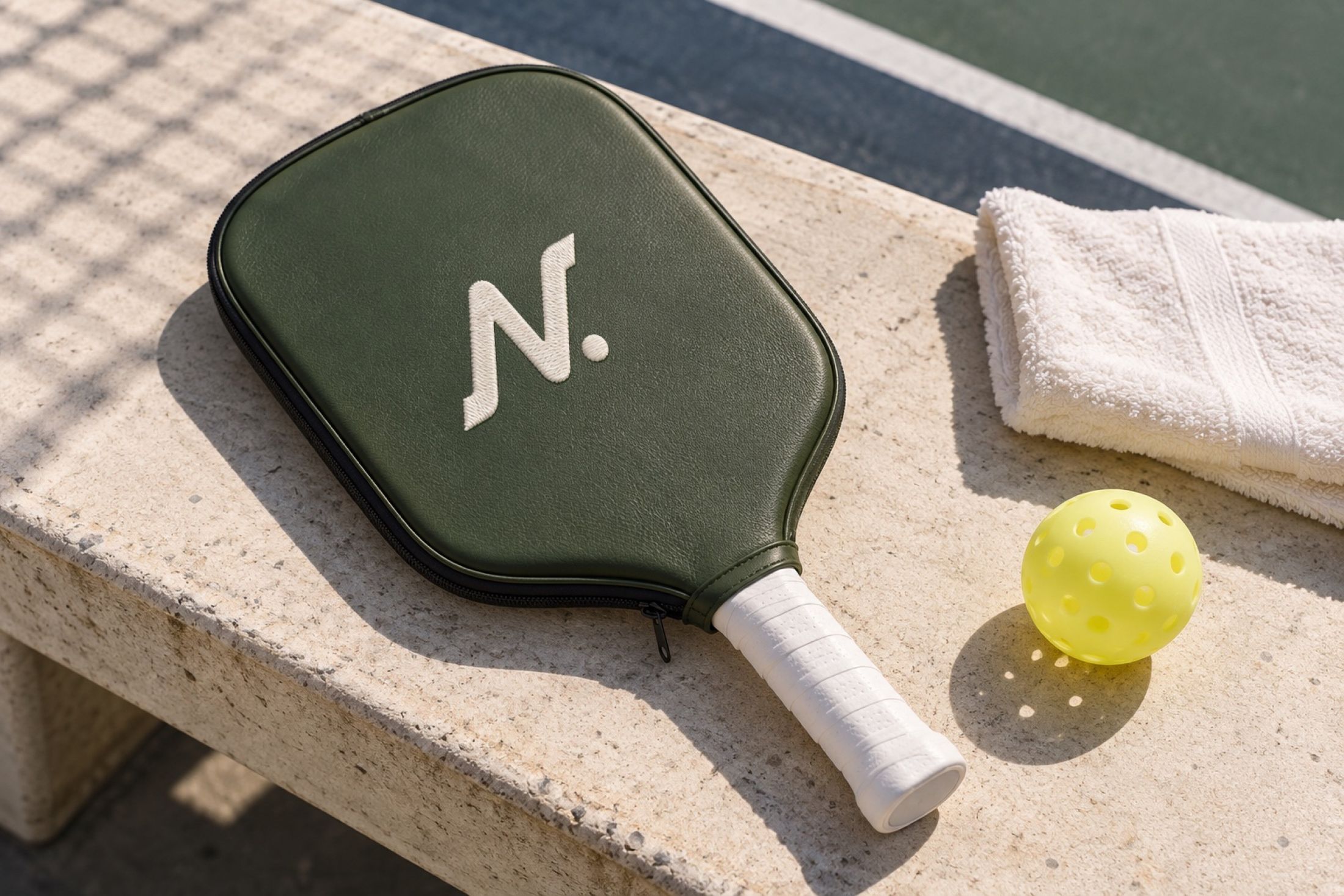 Neonami: leather paddle cover, courtside