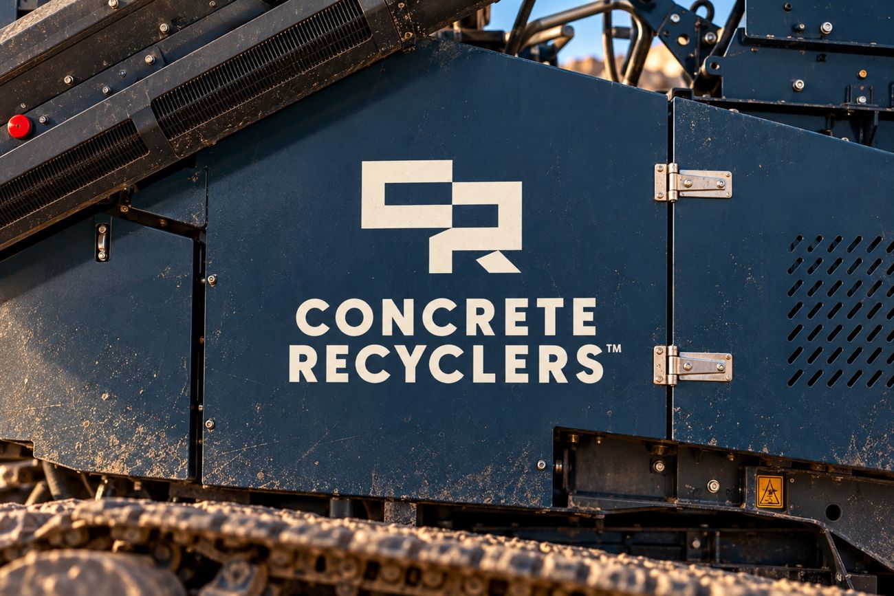 Concrete Recyclers: crusher logo detail