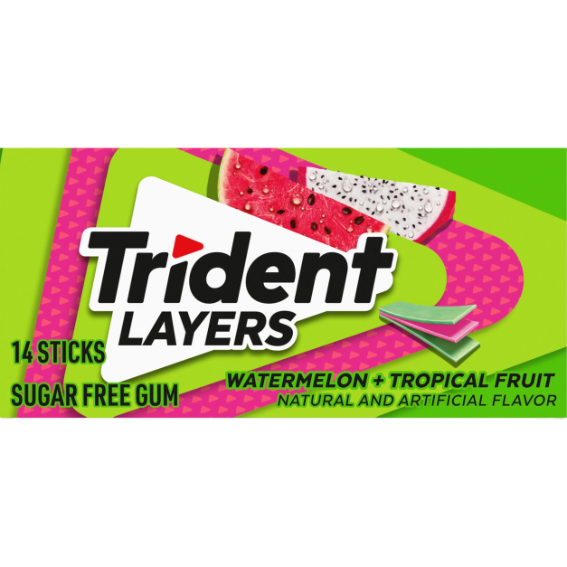 Trident Layers Watermelon + Tropical Fruit (14 pieces) Trident US