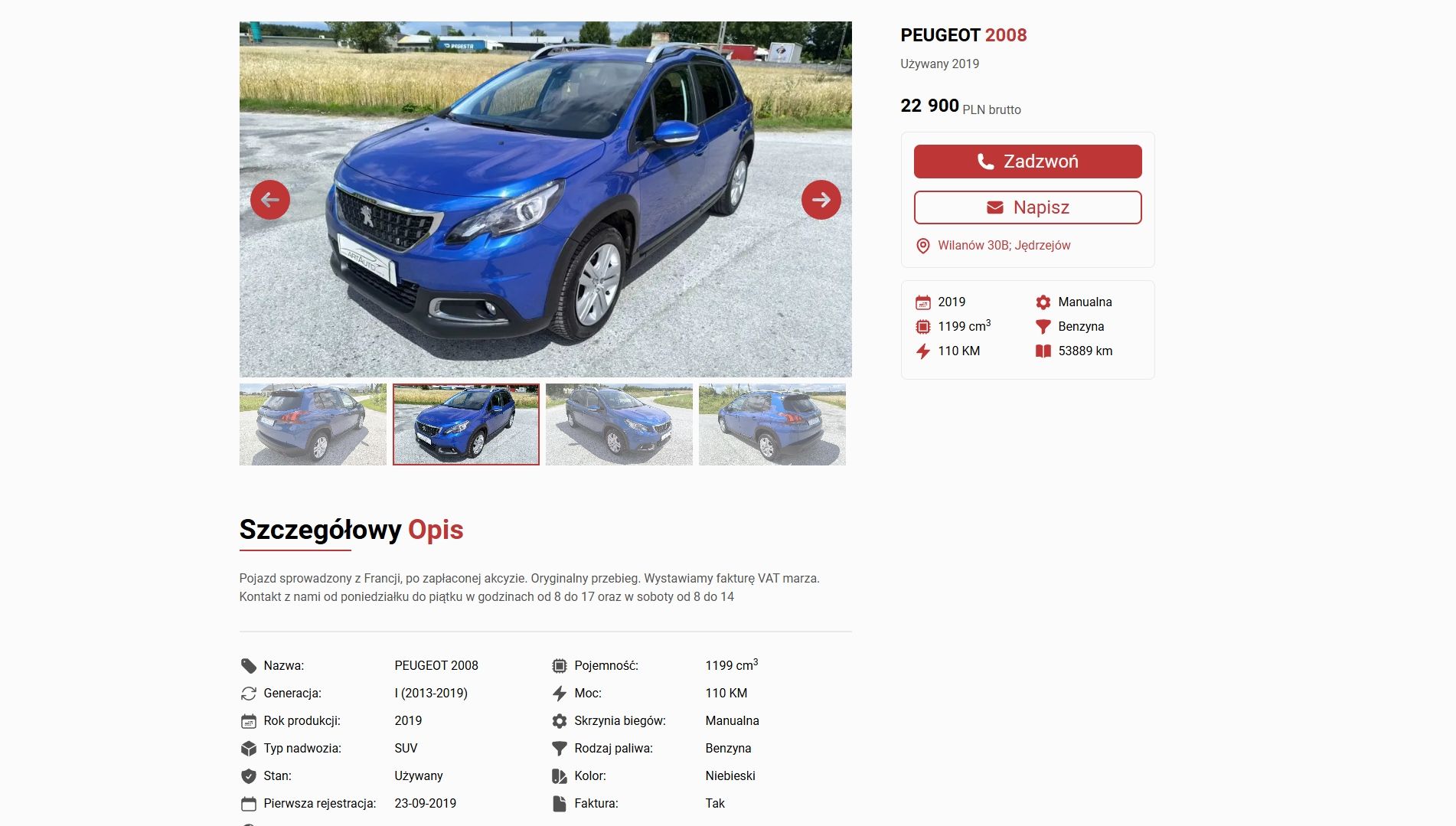 Strona internetowa dla komisu i wypożyczalni samochodowej ArtAuto