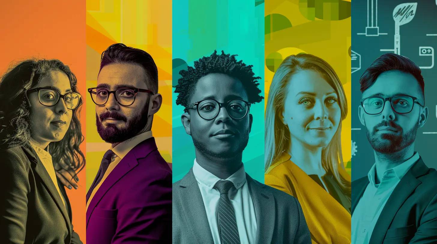 A collage of employees from different departments, symbolizing how branding unites and motivates the entire workforce.