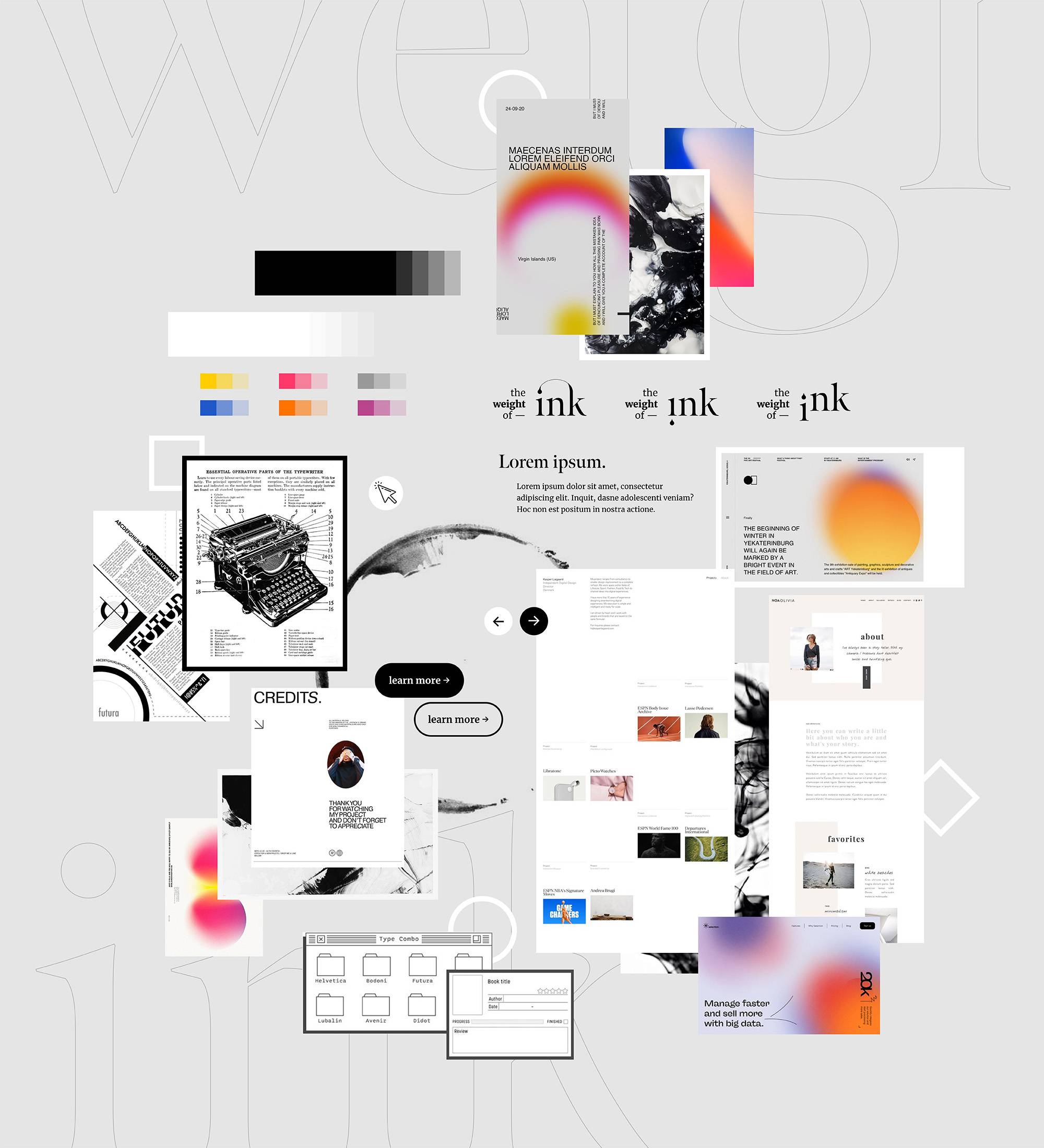The Weight of Ink mood board. Source: Studio FLACH