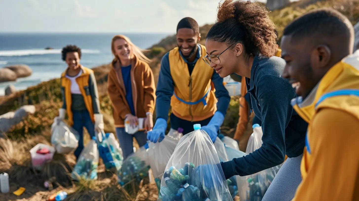 Group of volunteers participating in a community sustainability initiative.