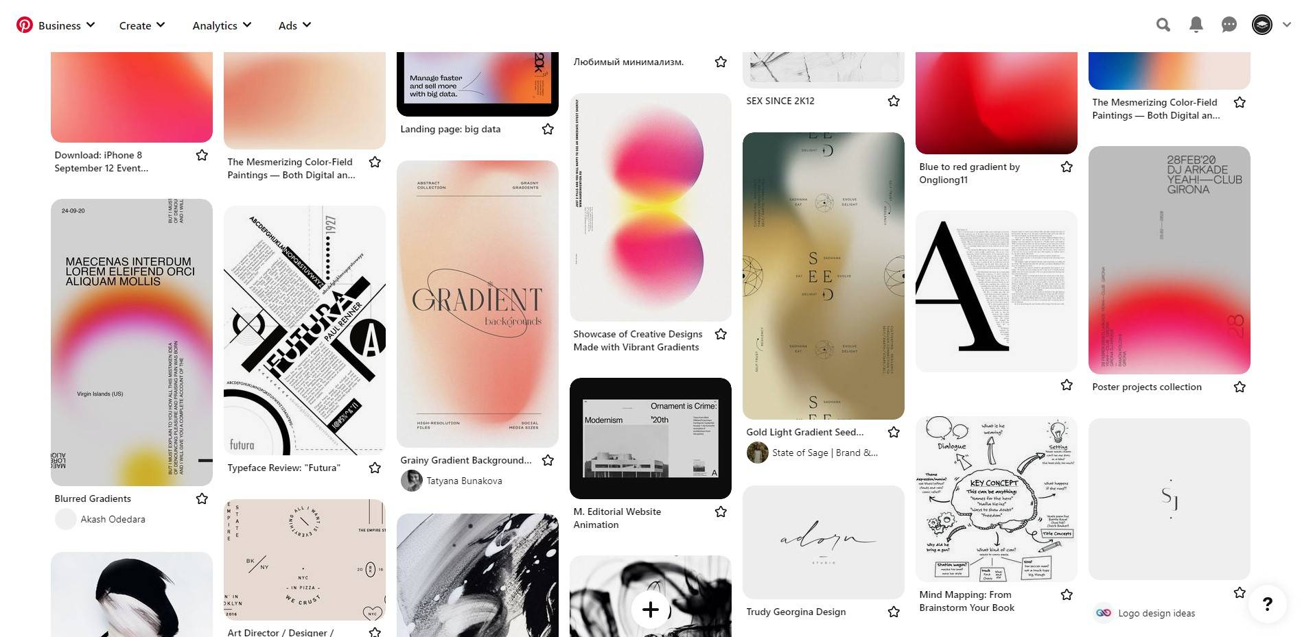 Pinterest is a great way to create a digital mood board. Source: Studio FLACH