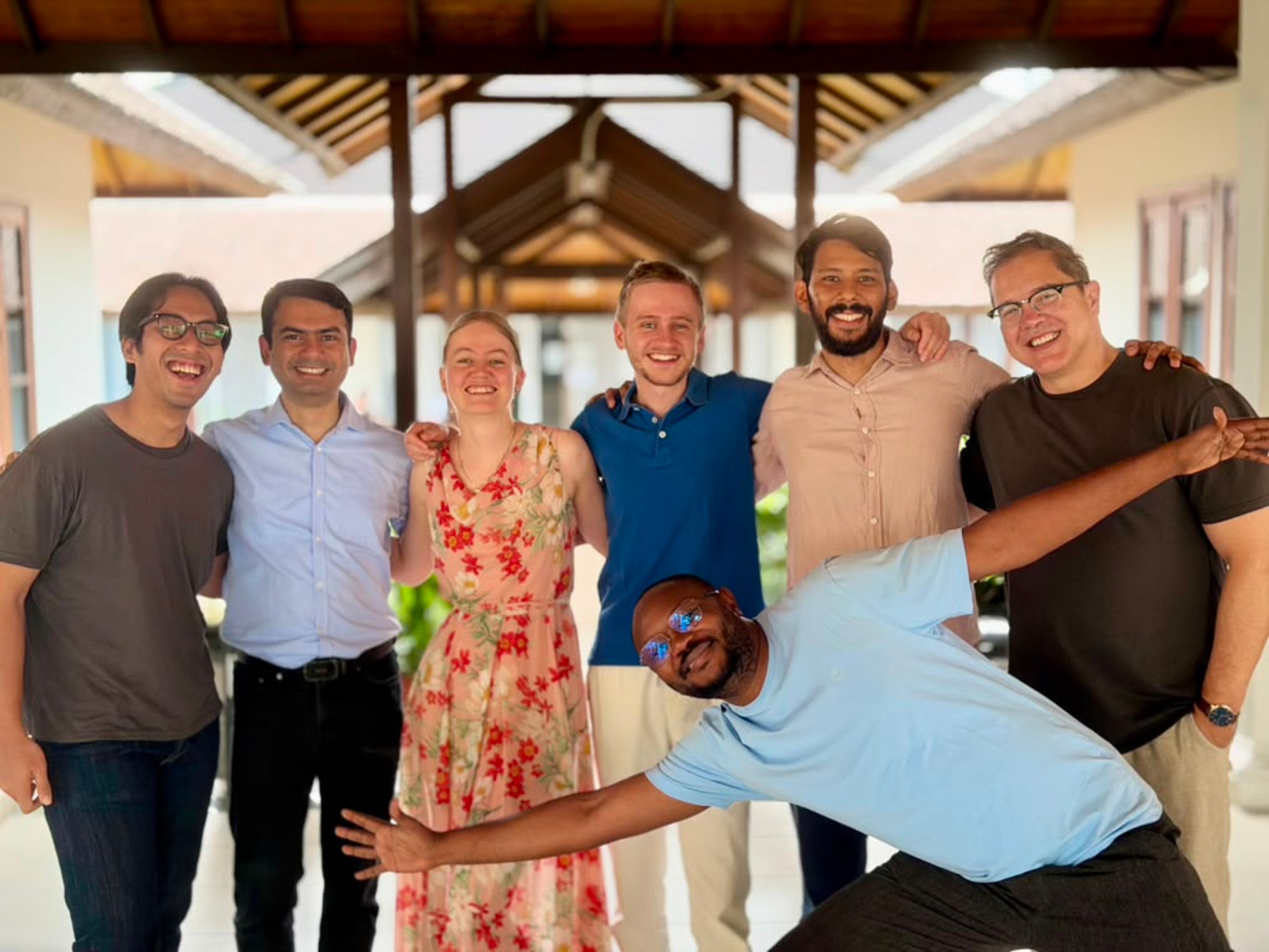From left to right Robiyanto Sumohadiwiyoyo, Marzuki Muhammad, Miranda Wild, Sebastian Wild, Isidro Jimenez, Kohar Parra and Emanuel Mbassi