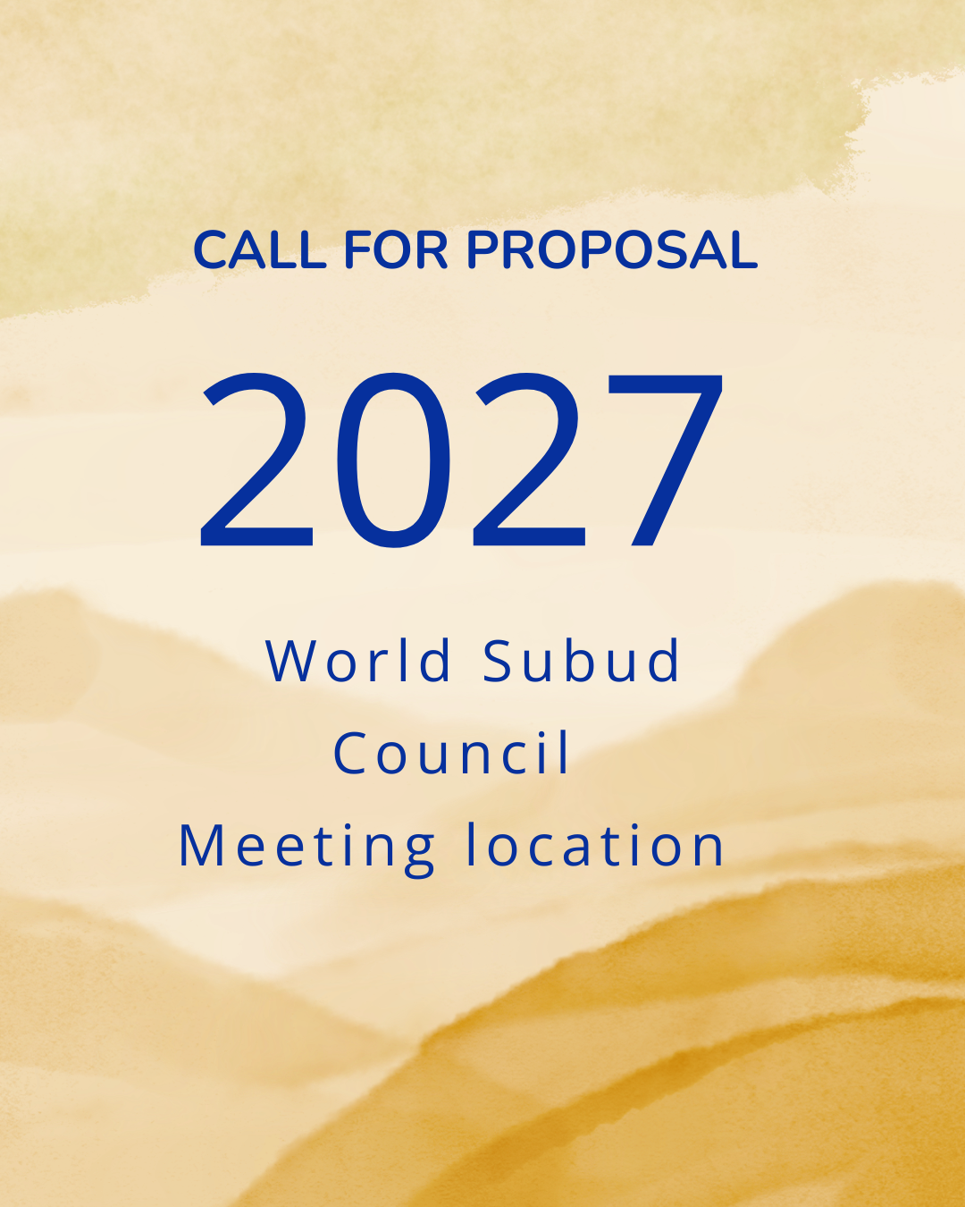 call for proposals WSC 2027 