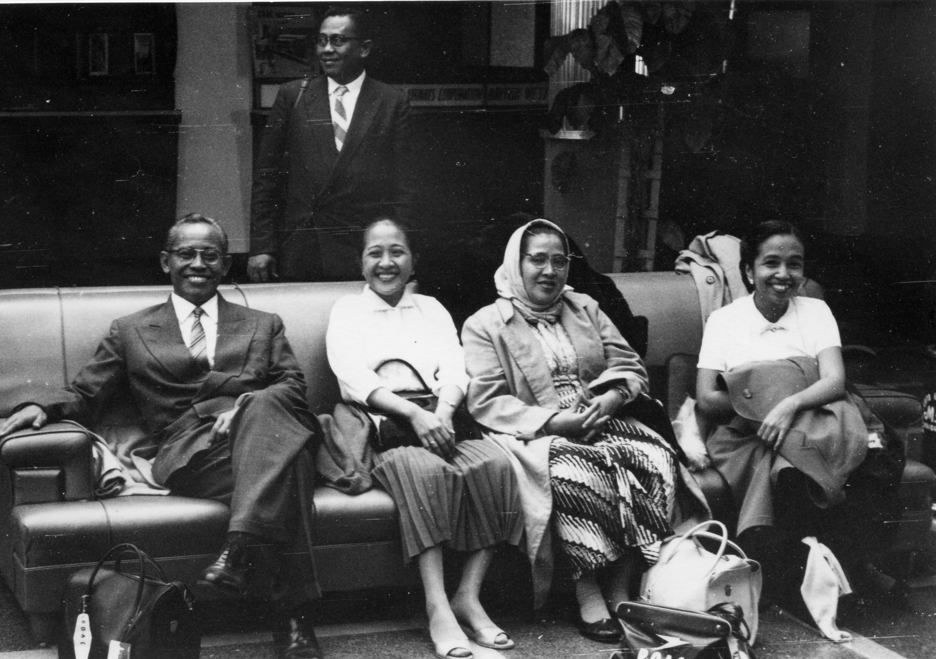 Bapak and party at Maiquetía airport, Caracas, Venezuela, 1959