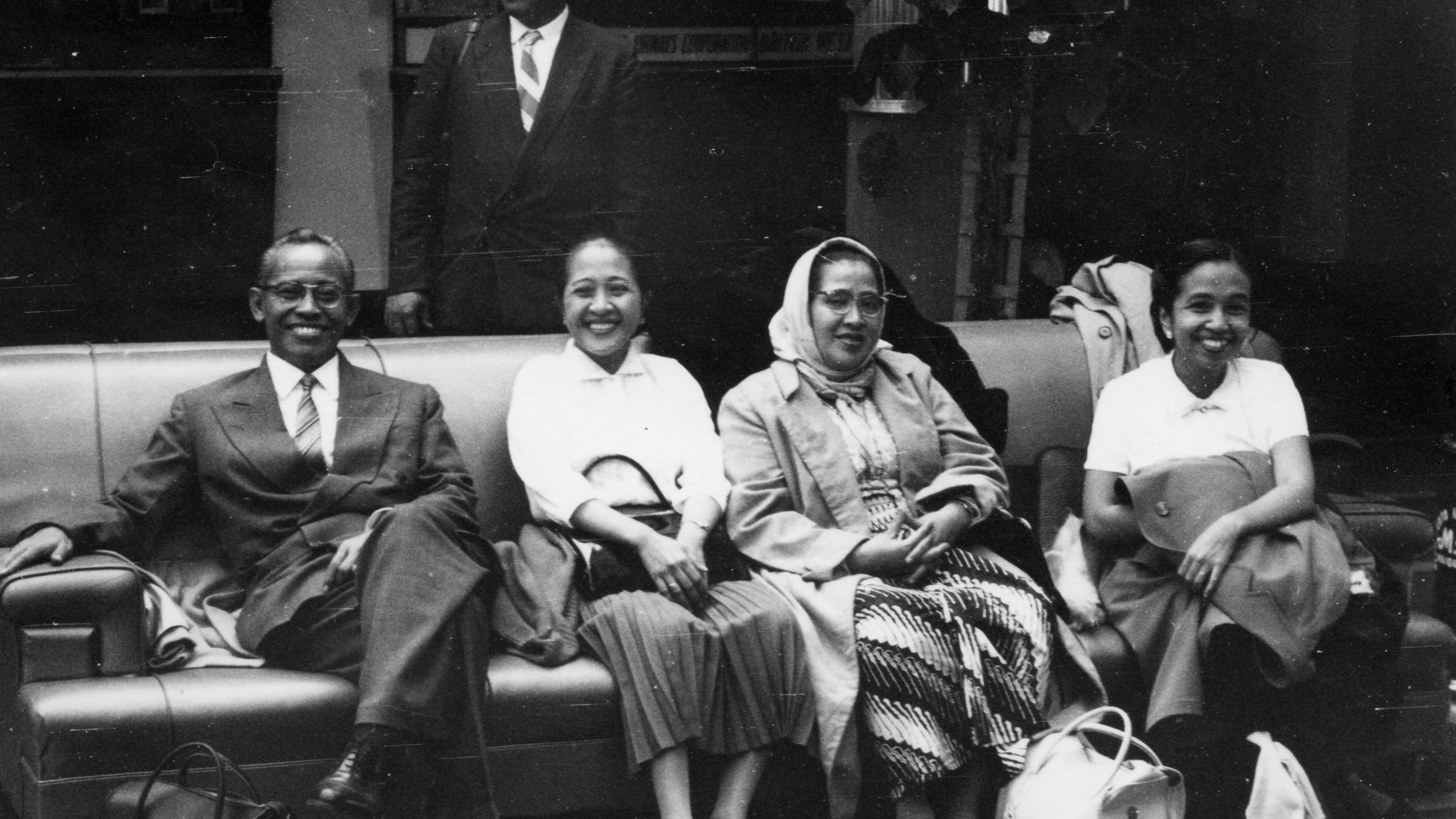 Bapak and party at Maiquetía airport, Caracas, Venezuela, 1959