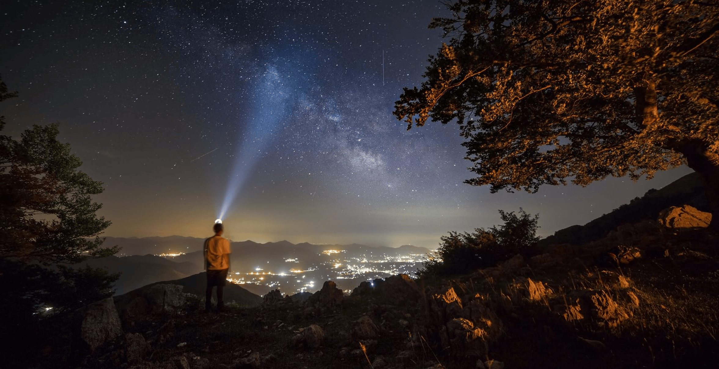 person using a coast products headlamp