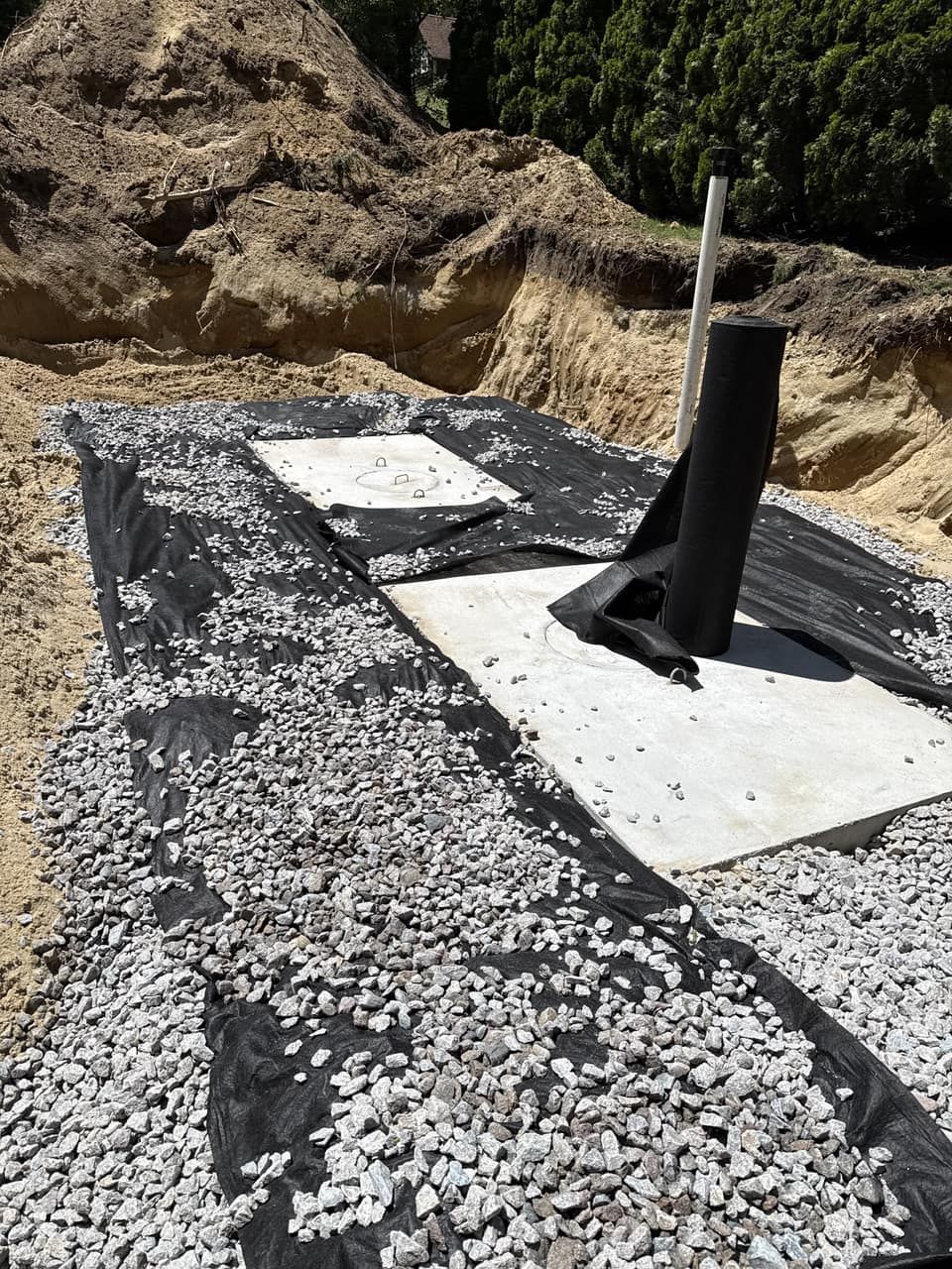 Leach field excavated for diagnosis during a Legacy Excavation septic repair Legacy Excavation is a Title 5 excavation contractor that provides honest septic system repair across Plymouth County, MA