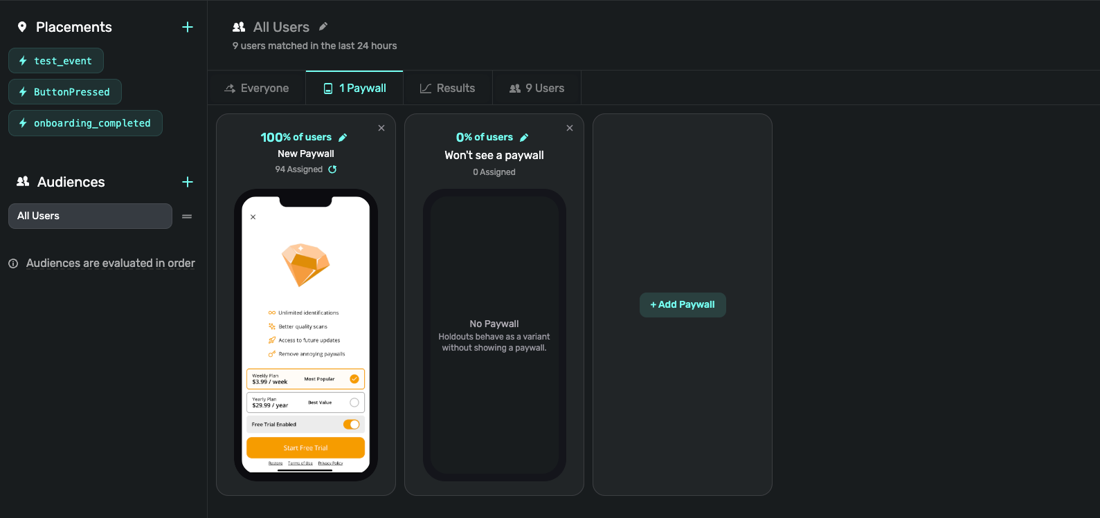 Superwall Dashboard