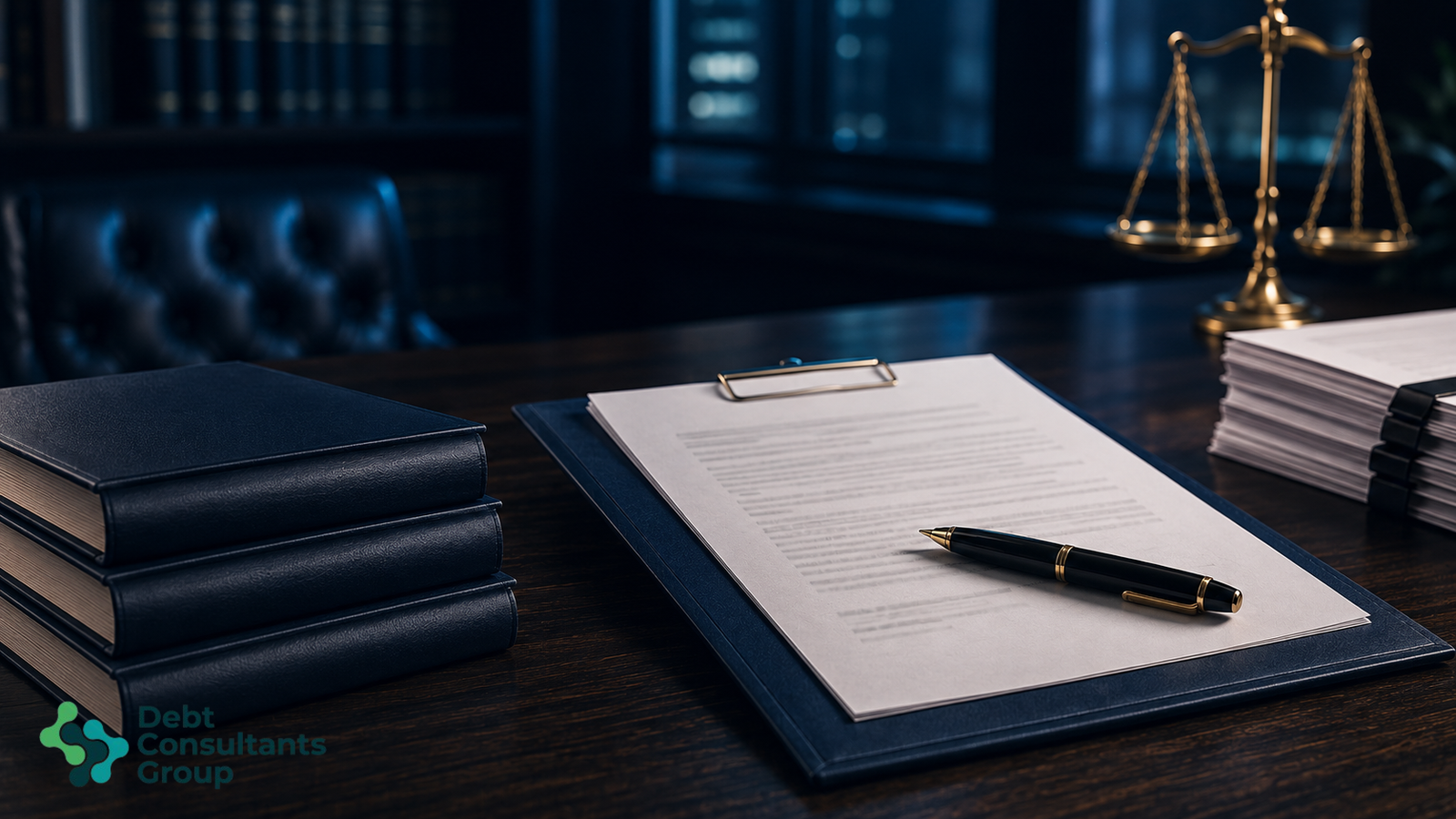 Business owner reviewing MCA legal documents with compliance and contract symbols representing merchant cash advance agreements and borrower protections.