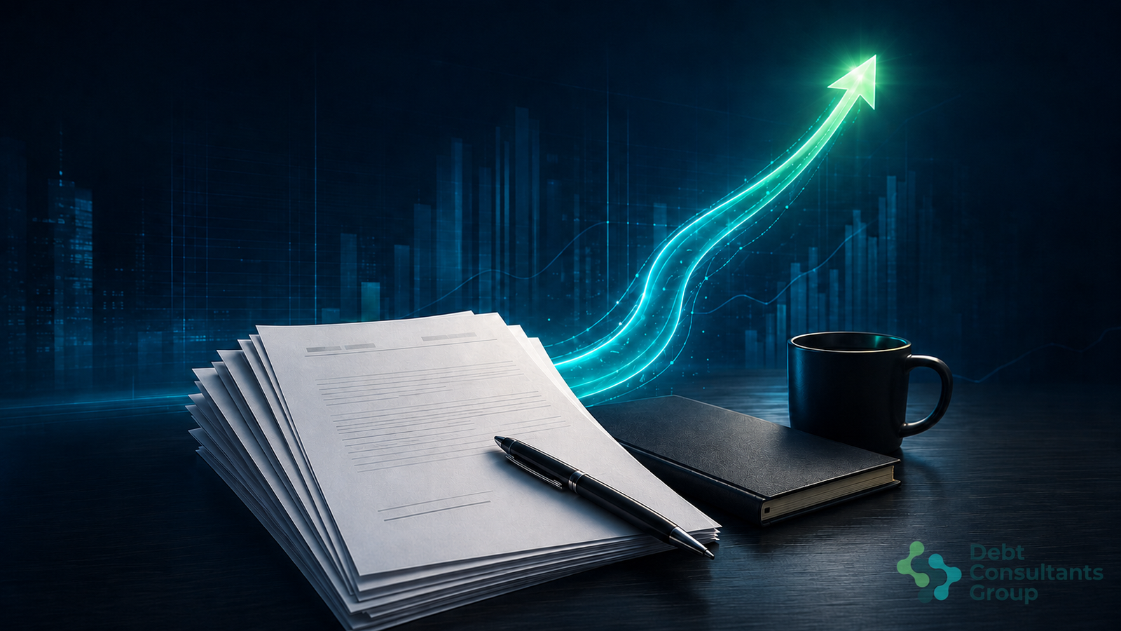 Business owner overcoming financial obstacles while reviewing merchant cash advance payments with cash flow indicators, strategic pathways, and financial growth visualizations.