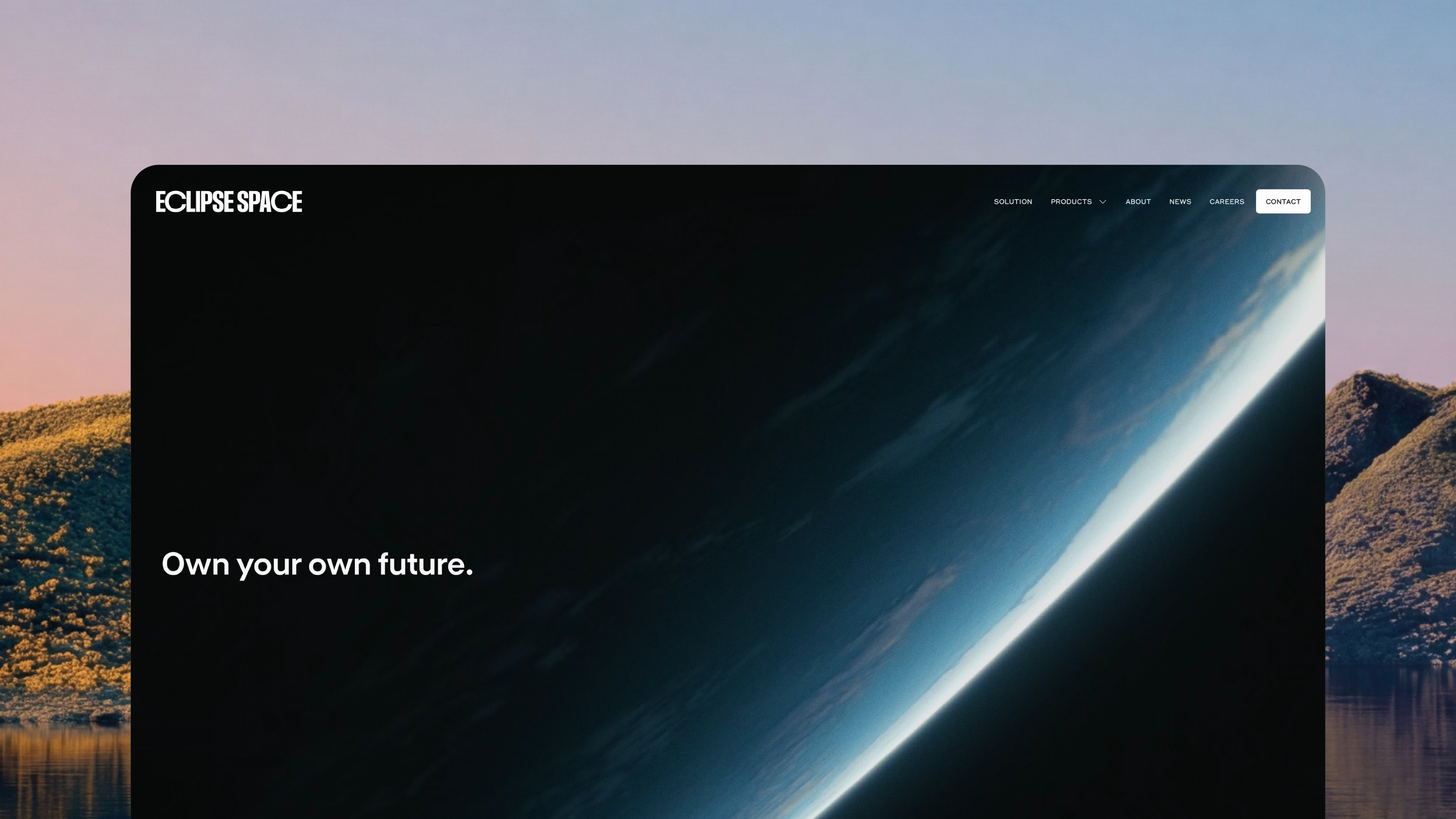 Eclipse Space website: Own your own future, over the curve of the Earth