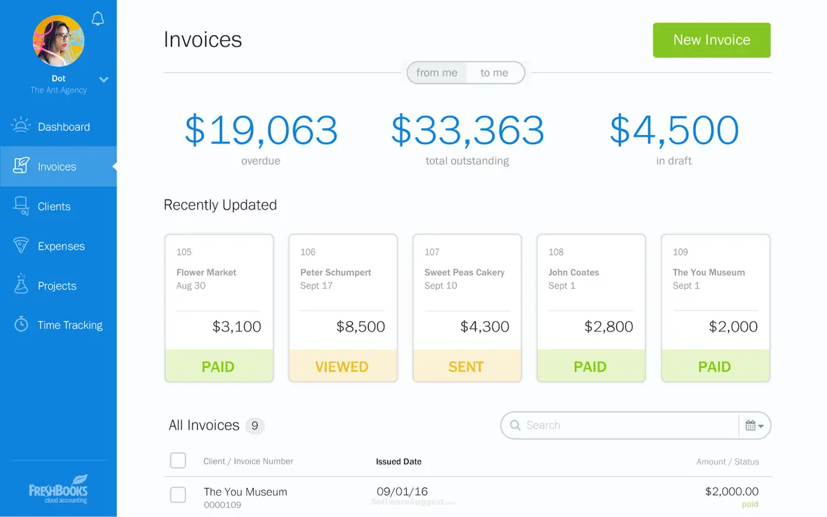 FreshBooks cloud accounting software helps self-employed professionals stay organized
