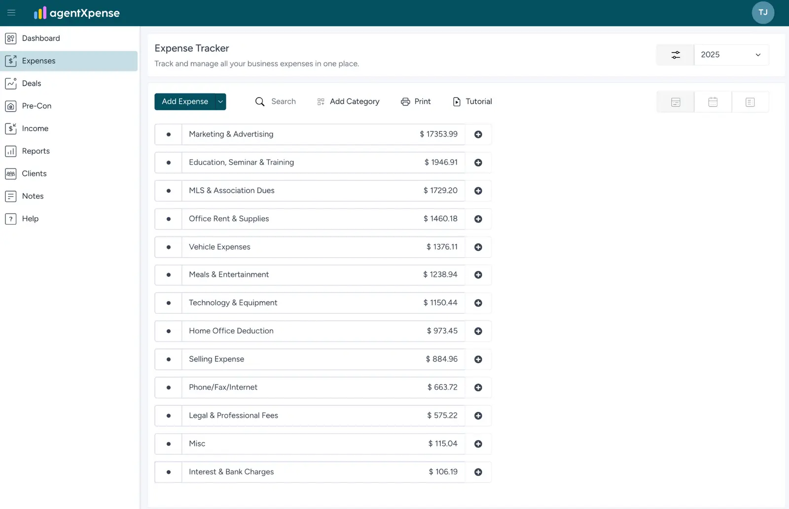 AgentXpense accounting software for real estate agents