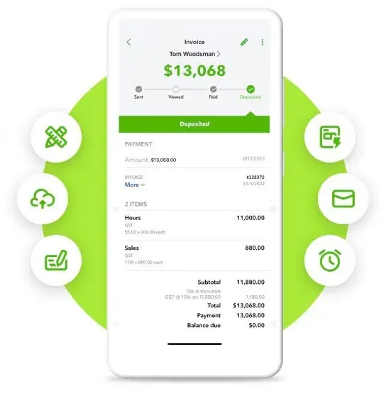 QuickBooks mobile app — expense tracking and receipt capture with Intuit Assist AI
