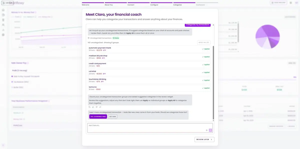 Cashflowy with a user-friendly interface helps manage business finances and make smarter decisions