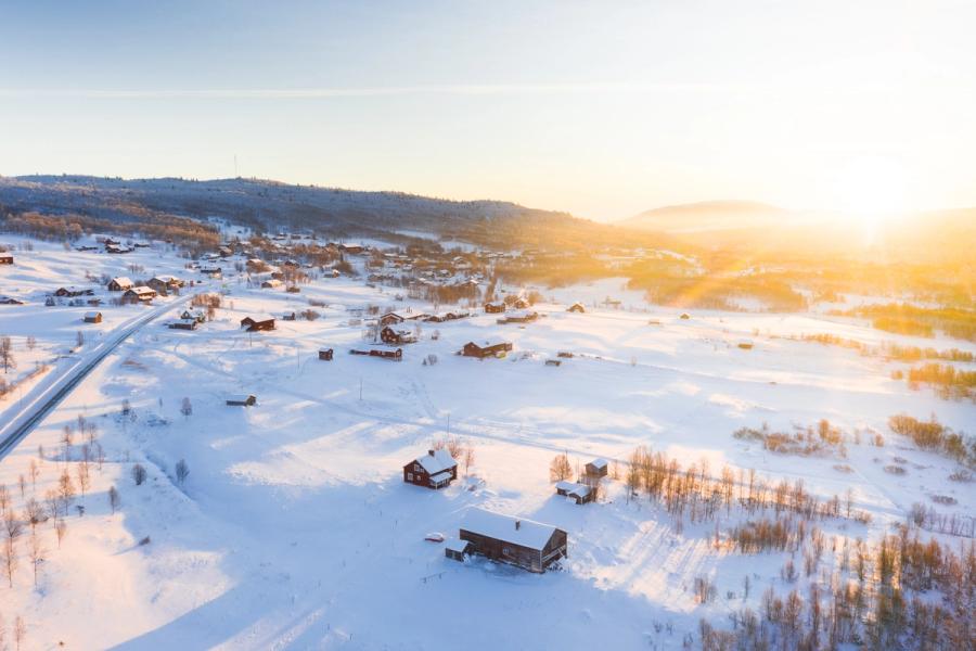 Rolige vinterlandskap i Norrland, Sverige