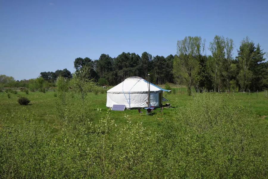 Yurt glamping in a field
