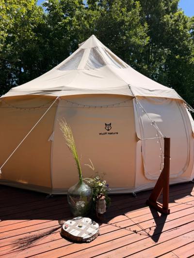 Our glamping tent and terrace