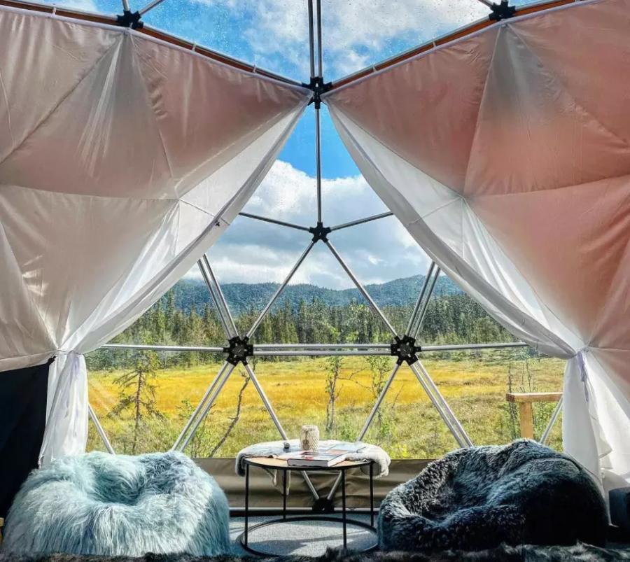 Glamping in a dome in Norway