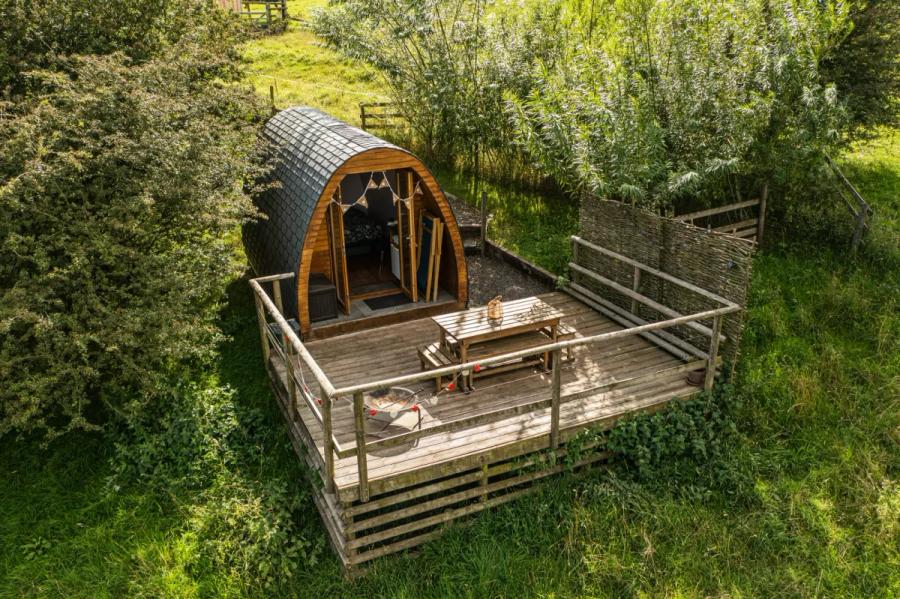 Glamping pod with private terrace